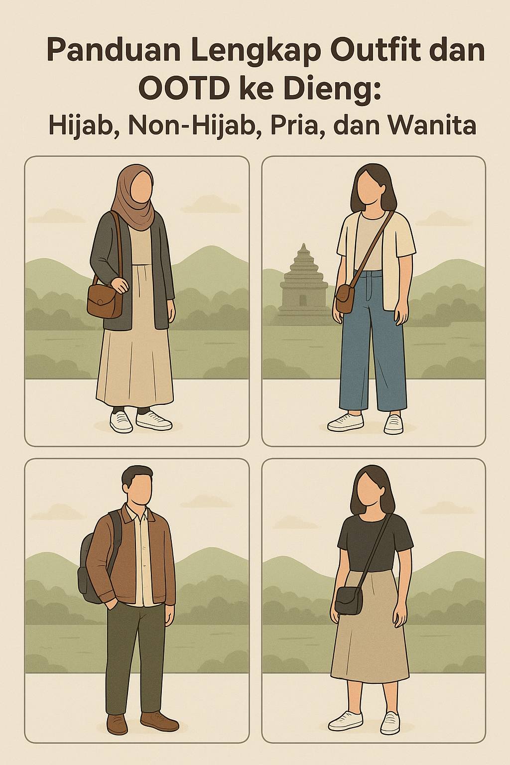 Panduan Lengkap Outfit dan OOTD ke Dieng: Hijab, Non-Hijab, Pria, dan Wanita