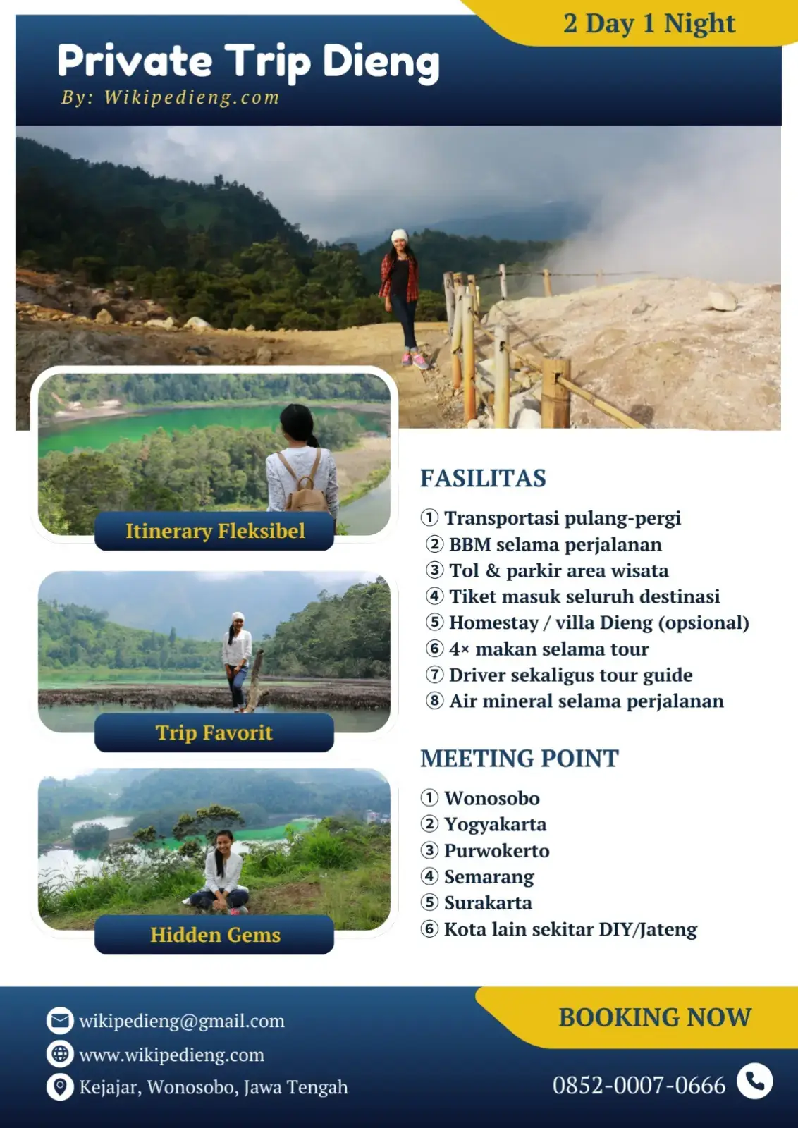 fasilitas paket tour dieng